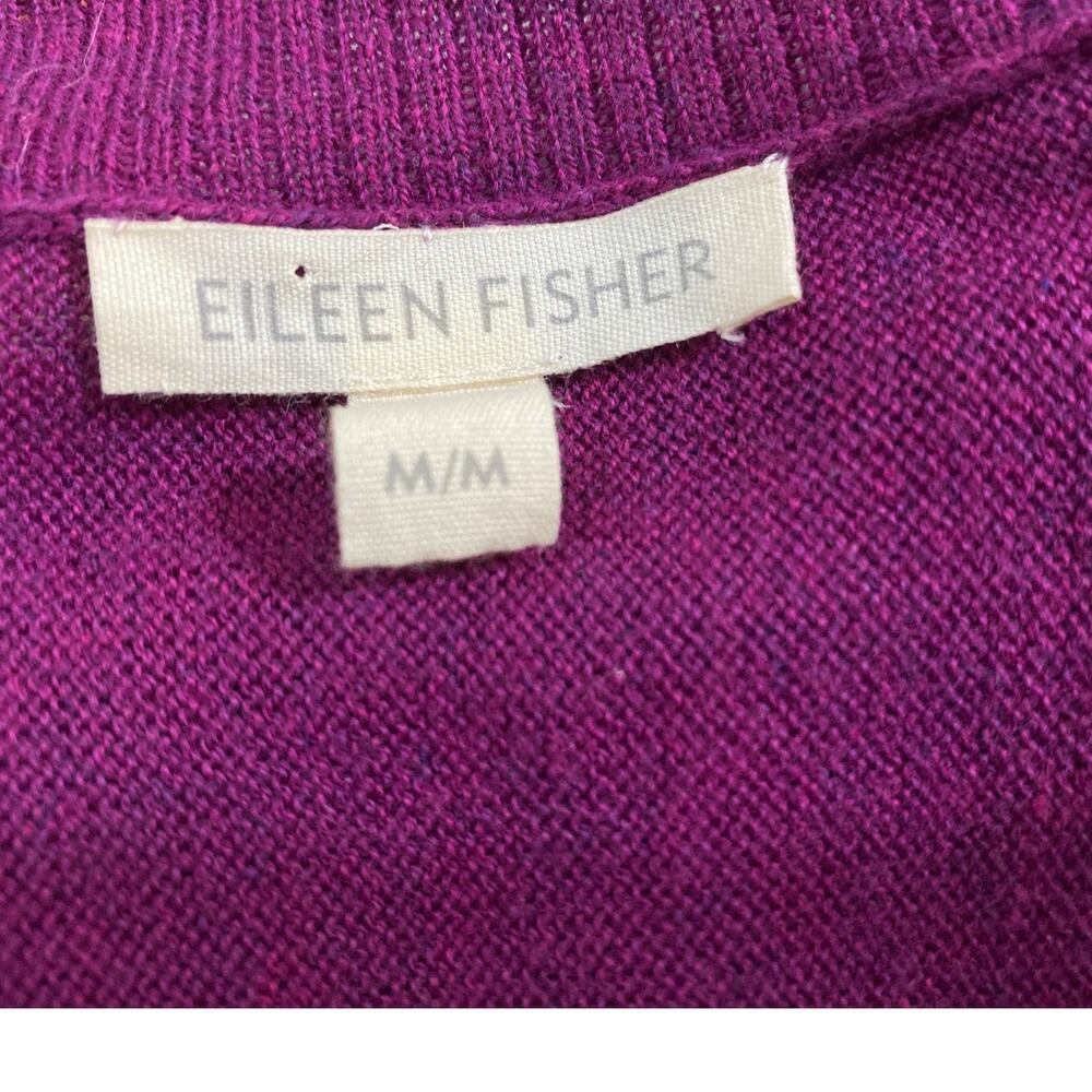 Eileen Fisher Women's Sweater Tunic Purple Sweater organic cotton Size Medium - Picture 3 of 5